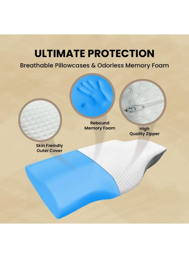 Orthopedic Memory Foam Cervical Pillow for Neck & Shoulder Pain, Contoured Gel Support Pillow for Side and Back Sleepers – Standard Size - Image 5